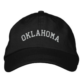Bordada Oklahoma Bordado Gorra ajustable negro