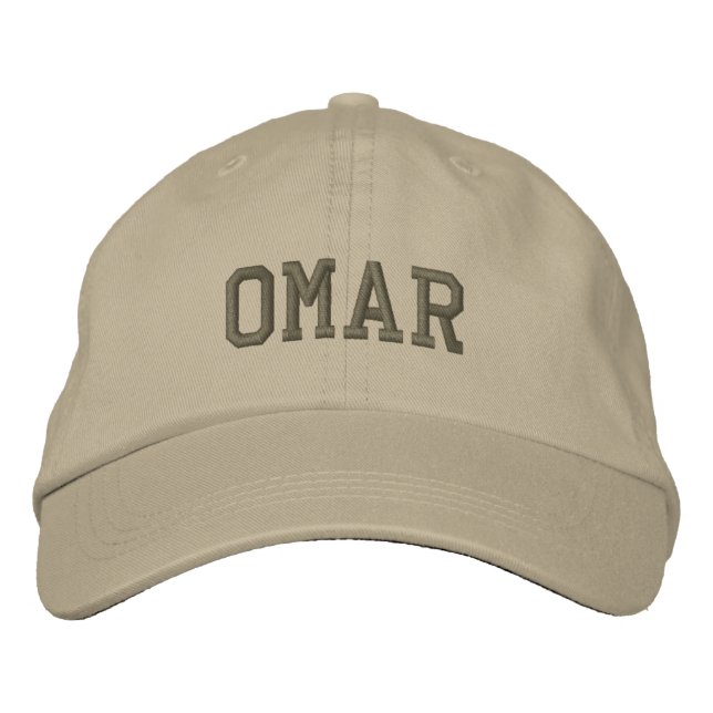 Bordada Omar Name Embroidered Béisbol Cap / Gorra (Anverso)