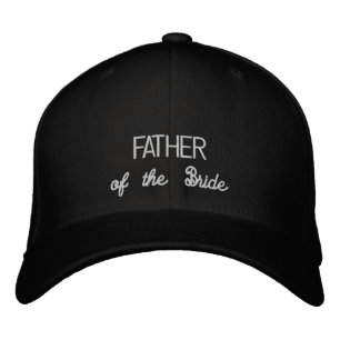 Bordada PADRE Negro del gorra de la novia
