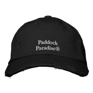 Bordada Paraíso Paddock gorra NEGRO ajustable personalizad