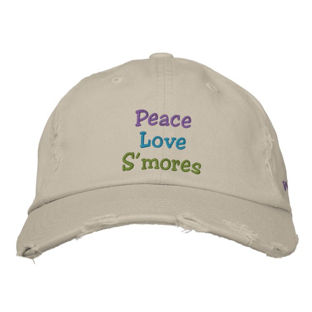 Bordada Peace Love S'mores Oil City, Gorra de Washington (Anverso)