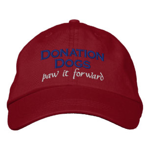 Bordada Perros de donación (adelante) Gorra Rojo