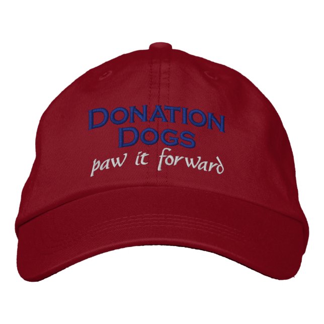Bordada Perros de donación (adelante) Gorra Rojo (Anverso)