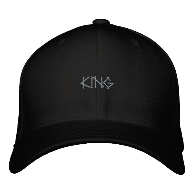 Bordada PERSONALIZADO de texto KING Gorra de tapón de vise (Anverso)