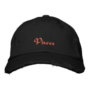 Bordada Pisces Zodiac Tapón Embrodado / Gorra