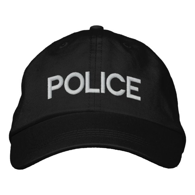 Bordada POLICÍA Gorra ajustable personalizada (Anverso)