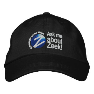 Bordada "¡Pregúntame por Zeek!" Gorra negra