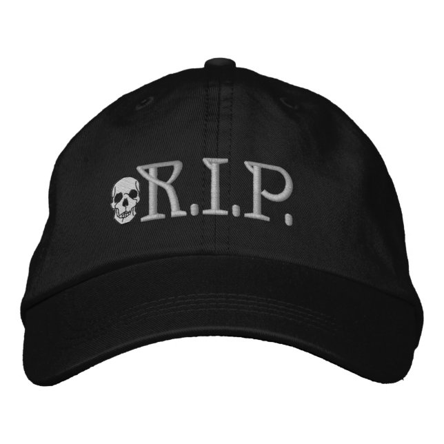 Bordada R.I.P. Skull Embroidered Gorra (Anverso)