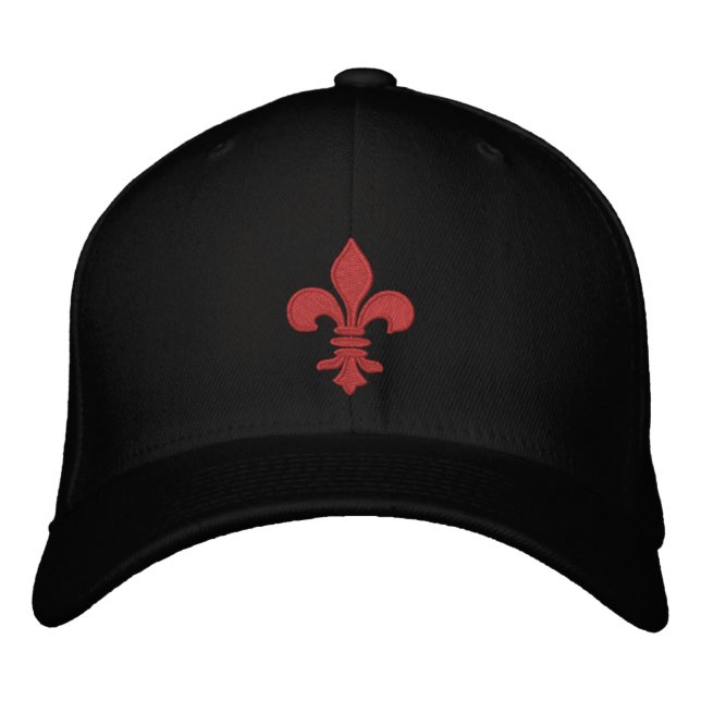 Bordada Red Fleur de Lis Embroidered Gorra (Anverso)