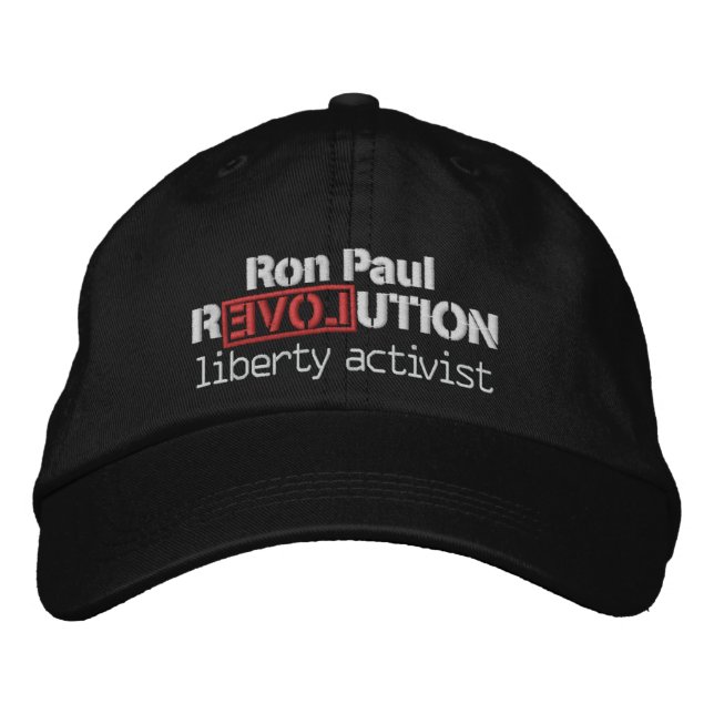 Bordada Ron Paul Revolution Gorra (Anverso)