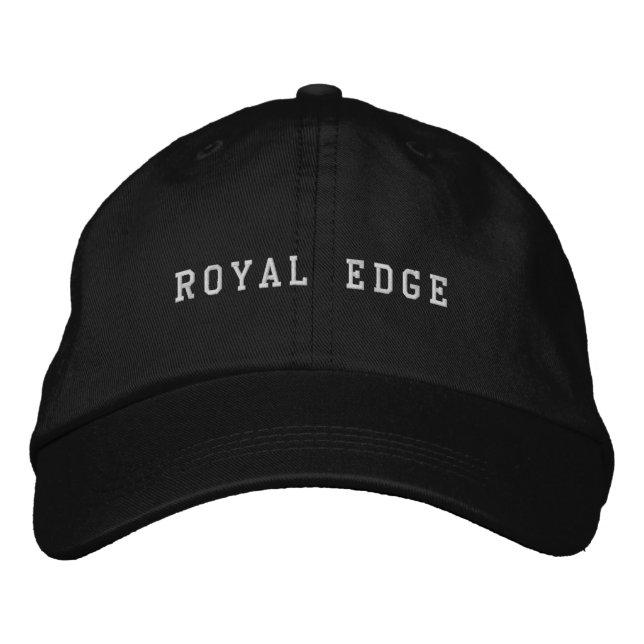 Bordada Royal Edge Talla Única Moda Gorra Negra Hombres Mu (Anverso)