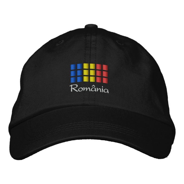 Bordada Rumanía Cap - Gorra de bandera rumana (Anverso)