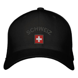 Bordada Schweiz Gorra - Suiza Cap con bandera suiza