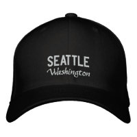 Seattle en blanco y negro, Gorra bordado en Washin