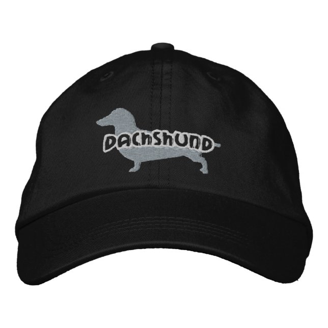 Bordada Silhouette Dachshund Embroidered Gorra (Anverso)