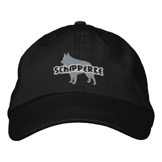 Bordada Silhouette Schipperke Embroidered Gorra (Anverso)
