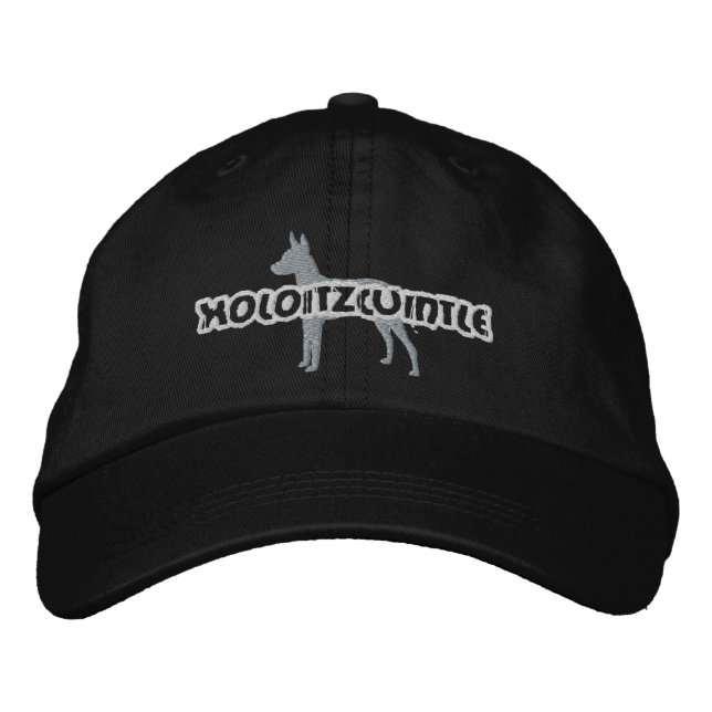 Bordada Silhouette Xoloitzcuintle Gorra bordado (Anverso)