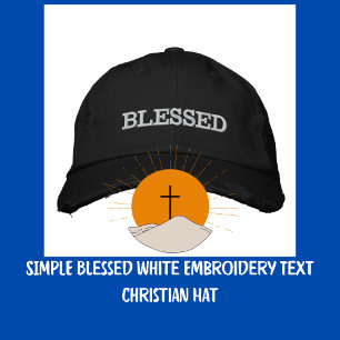 Bordada SIMPLE Blessed White Embroidery Textos Gorra crist