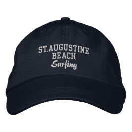 Bordada St. Augustine Beach Surfing Embroidered Gorra