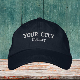 Bordada Su propia ciudad personalizado Embroidered Gorra
