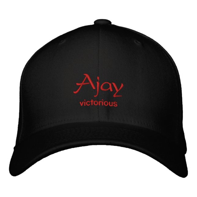 Bordada Tapón de nombre Ajay / Gorra (Anverso)