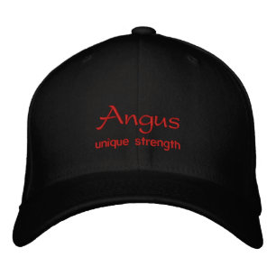 Bordada Tapón de nombre angus / Gorra