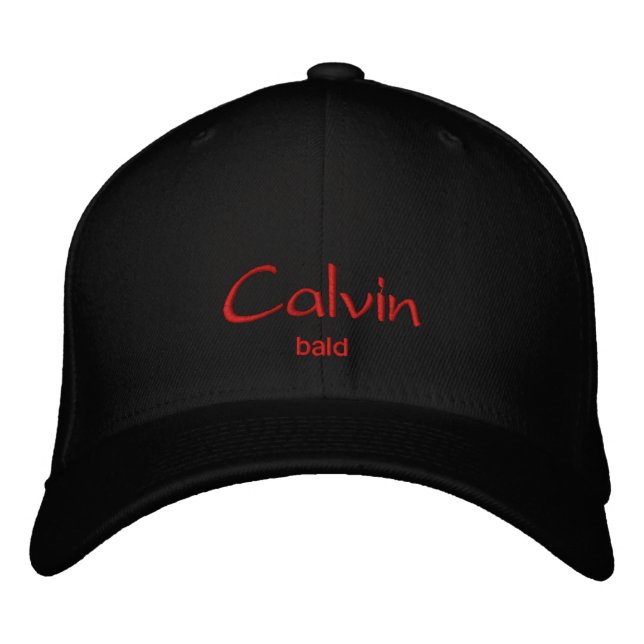 Bordada Tapón de nombre Calvin / Gorra (Anverso)