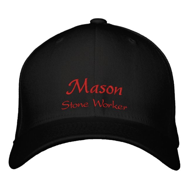 Bordada Tapón de nombre de masón / Gorra (Anverso)