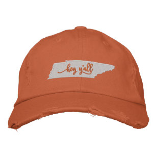 Bordada Tennessee Hey Y'all Gorra - Naranja