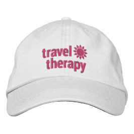 Bordada Terapia de viaje Borrada Gorra blanco y rosa