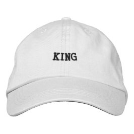 Bordada Texto KING Gorra de algodón azul mate blanco clási