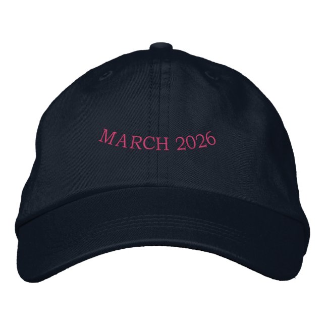 Bordada texto marzo 2026 Gorra Ajustable Navy Ajuste perfe (Anverso)