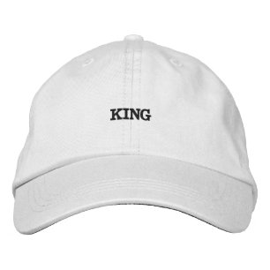Bordada Texto Rey Apuesto Bordado en Gorra de Algodón Blan