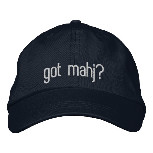 Bordada ¿Tienes mahj? Gorra de béisbol (Anverso)