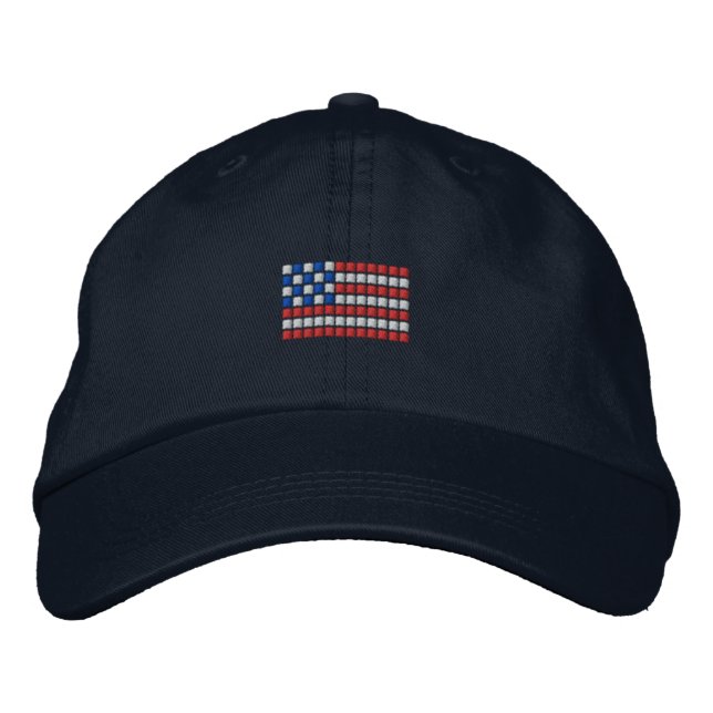 Bordada Única gorra de béisbol de la bandera de Estados Un (Anverso)