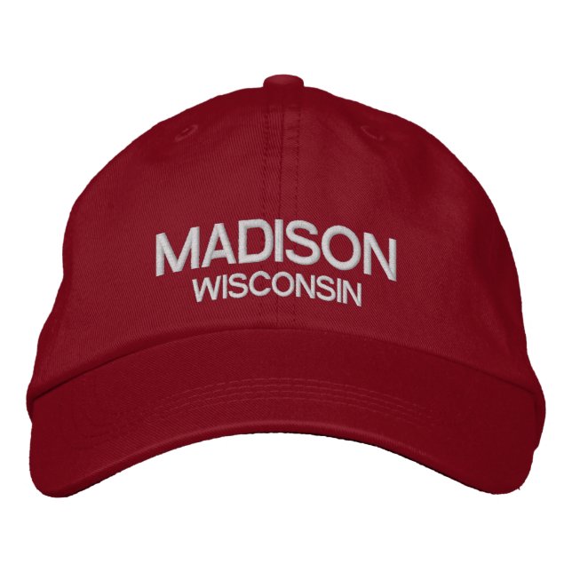 Bordada Wisconsin - Gorra ajustable personalizado de Madis (Anverso)