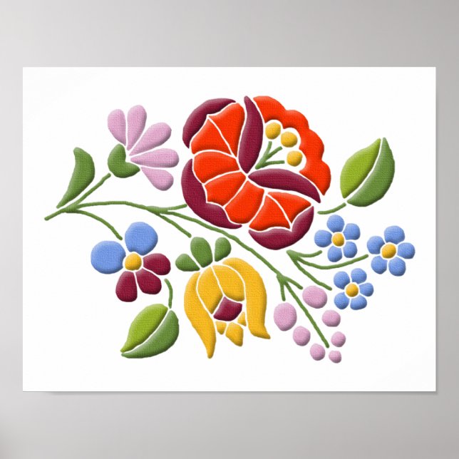 Bordado de Kalocsa - Arte folclórico húngaro (Frente)