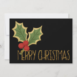 Bordado de Navidad de bayas de acebo minimalista