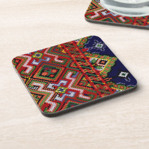 Bordado de punto de cruz ucraniano Posavasos de co