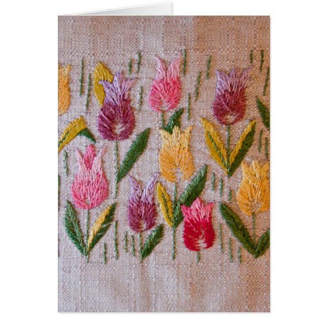 Bordado del vintage de los tulipanes (Frente)