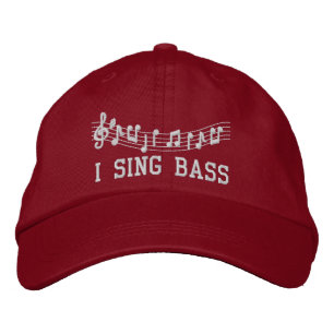 Bordado Rojo Canto Gorra de Música Bass