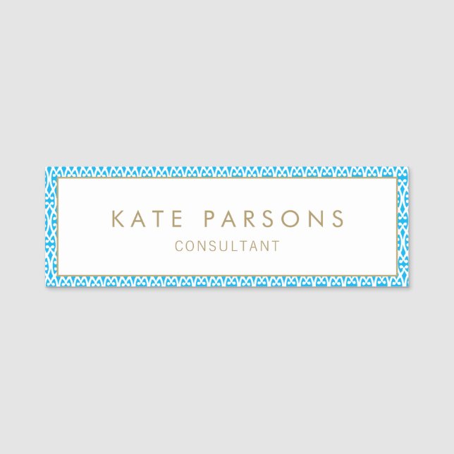 Borde azul de Bonito de etiqueta de empleado (Anverso)