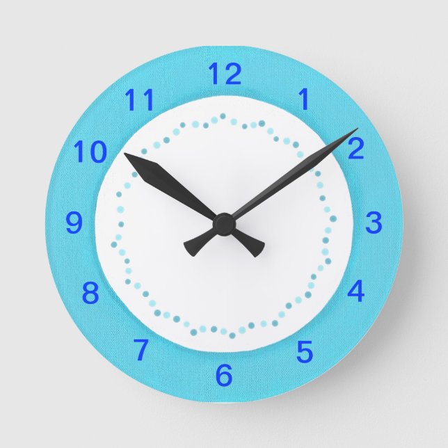 Borde azul sobre blanco, el reloj de pared de punt (Anverso)