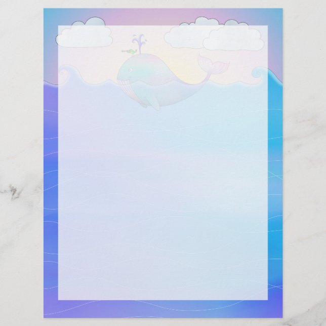 Borde de ballena - Hoja de papel de 8,5" x 11" (Anverso)
