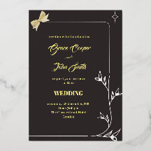 Borde de bifurcación elegante y tarjeta boda de ci
