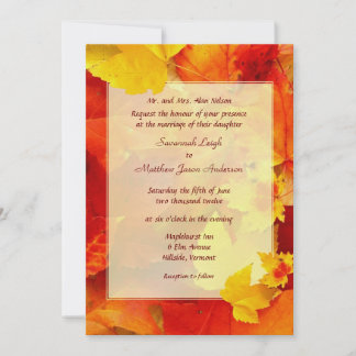 Borde de caída claro 5x7 Invitaciones de boda