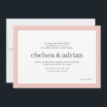 Borde de coral suave Invitación a matrimonio simpl<br><div class="desc">Haga una declaración de elegancia subestimada con este sencillo diseño de invitación a bodas basado en texto que presenta un sutil borde de tonos de coral suaves y audaces sobre blanco neutro. Utilice la opción de personalización para cambiar todos los colores para que se adapten a su tema boda, incluso...</div>