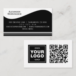 Borde de Etiqueta Plano - Onda negro 1 - logo + có