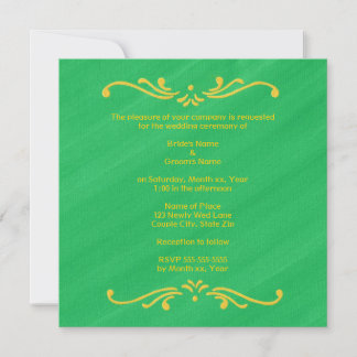Borde de flores amarillas de Lis en invitación de 