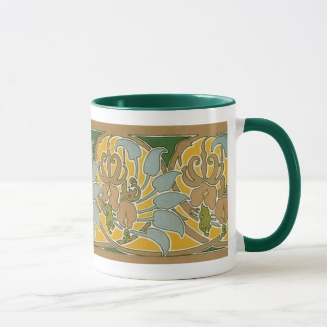 Borde de flores Art Nouveau - Taza (Derecha)